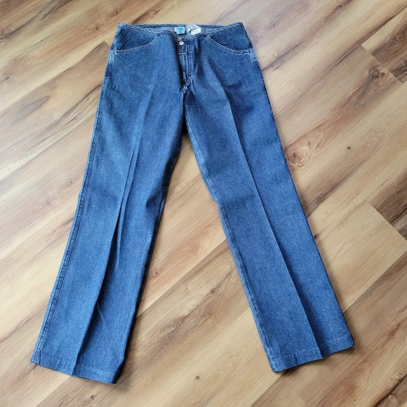 VTG CALVIN KLEIN No Waist Wide Leg Jeans Size 13 - Picture 1 of 12